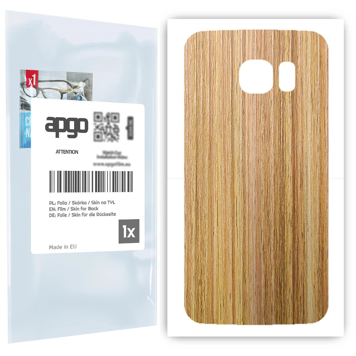 Folia naklejka skórka strukturalna na TYŁ do Samsung Galaxy S6 Edge SM-G925F -  Drewno Dąb Miodowy - apgo SKINS