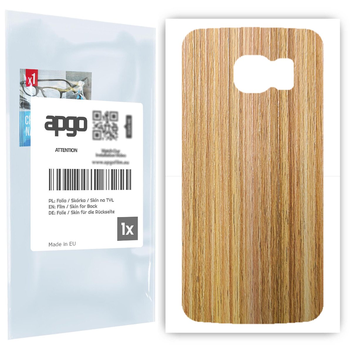 Folia naklejka skórka strukturalna na TYŁ do Samsung Galaxy S6 G920 -  Drewno Dąb Miodowy - apgo SKINS
