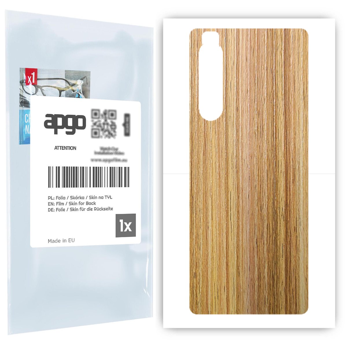 Folia naklejka skórka strukturalna na TYŁ do Sony Xperia 1 II -  Drewno Dąb Miodowy - apgo SKINS