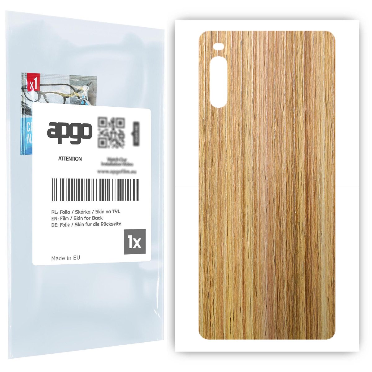 Folia naklejka skórka strukturalna na TYŁ do Sony Xperia L4 -  Drewno Dąb Miodowy - apgo SKINS