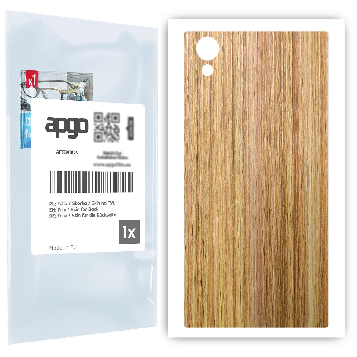 Folia naklejka skórka strukturalna na TYŁ do Sony Xperia XA1 Plus -  Drewno Dąb Miodowy - apgo SKINS