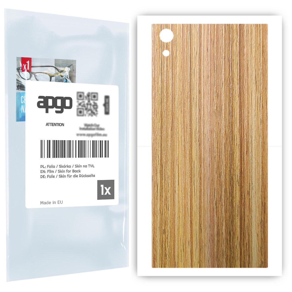 Folia naklejka skórka strukturalna na TYŁ do Sony Xperia XA1 Ultra -  Drewno Dąb Miodowy - apgo SKINS