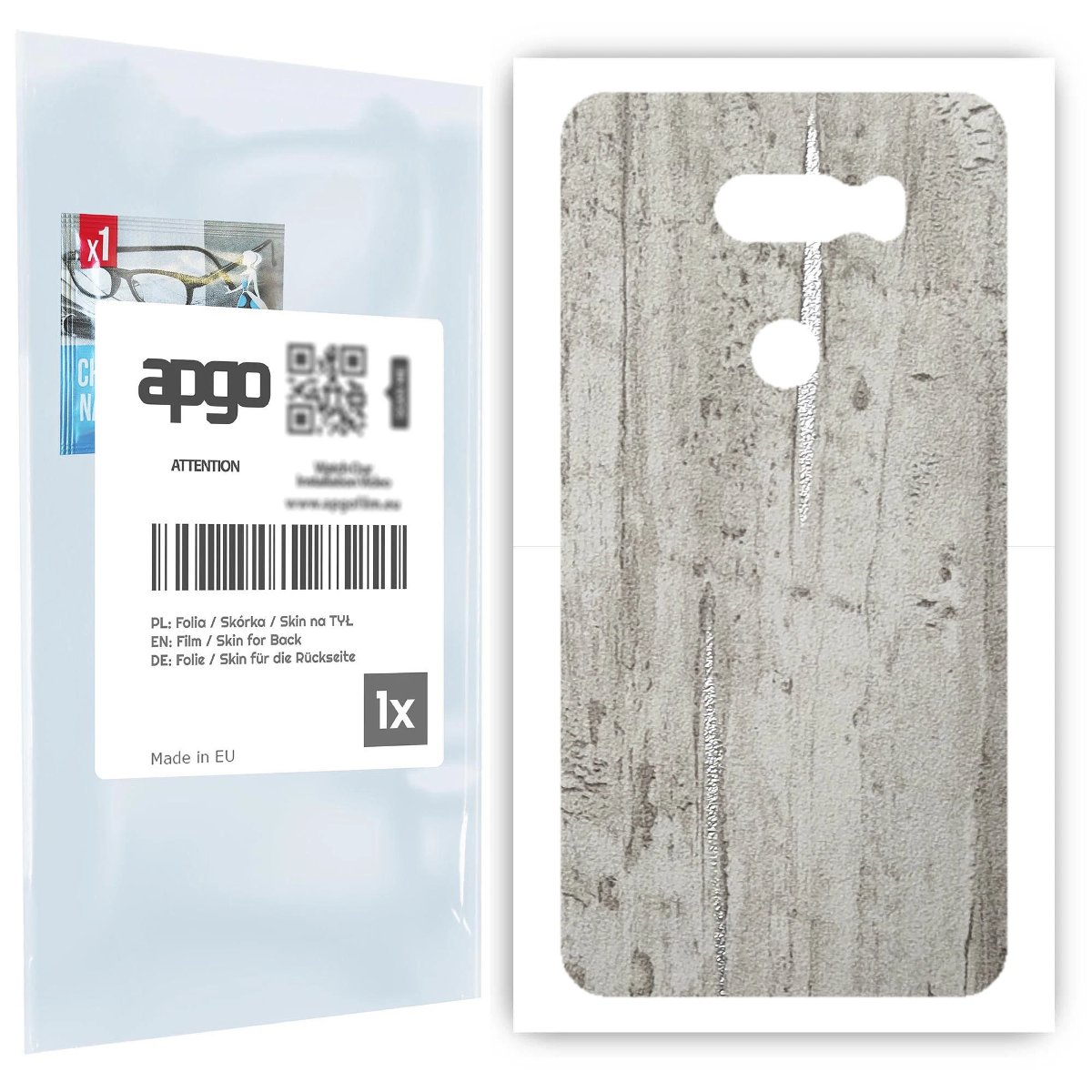 Folia naklejka skórka strukturalna na TYŁ do LG V30 -  Beton Srebrne Paski - apgo SKINS