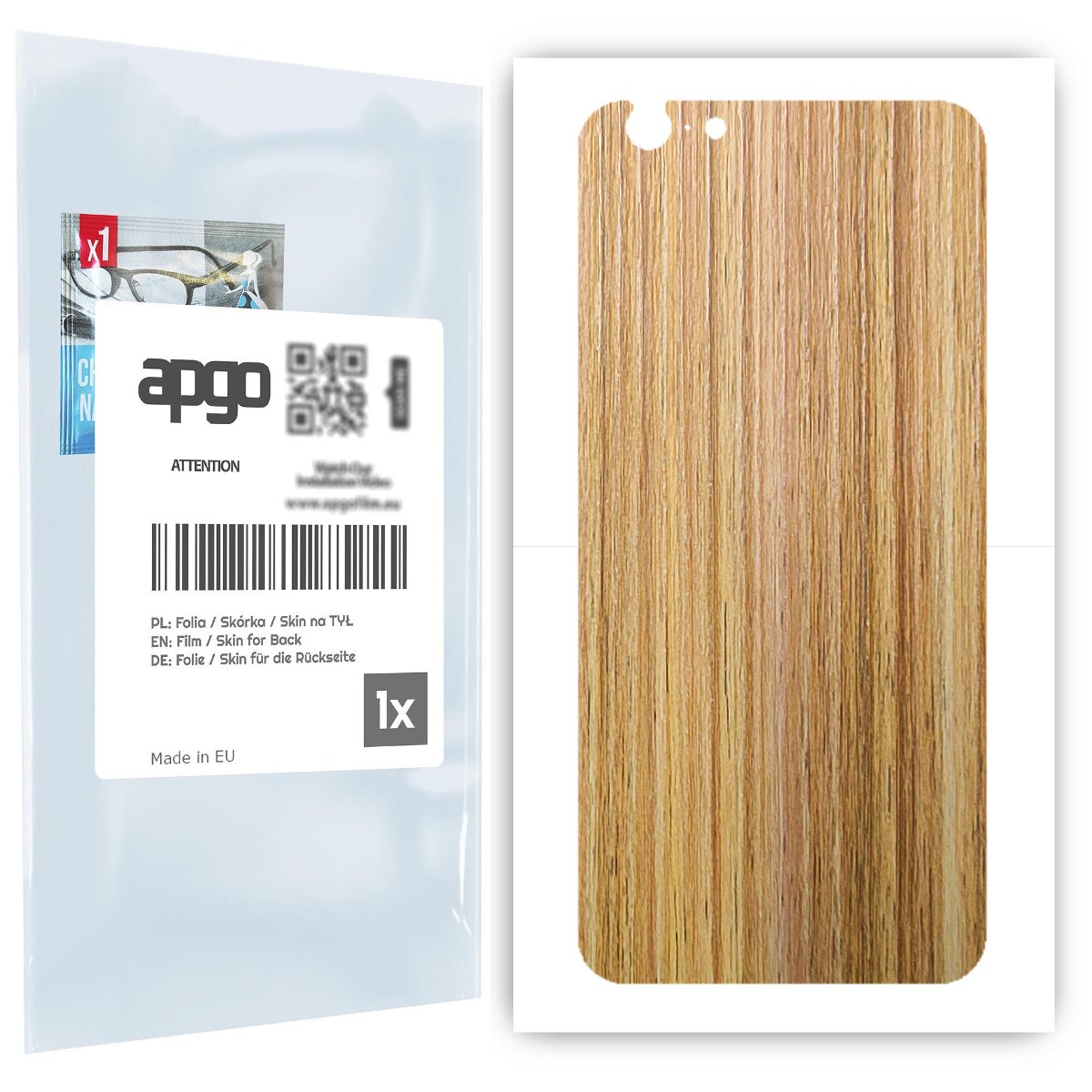 Folia naklejka skórka strukturalna na TYŁ do Apple iPhone 6s -  Drewno Dąb Miodowy - apgo SKINS
