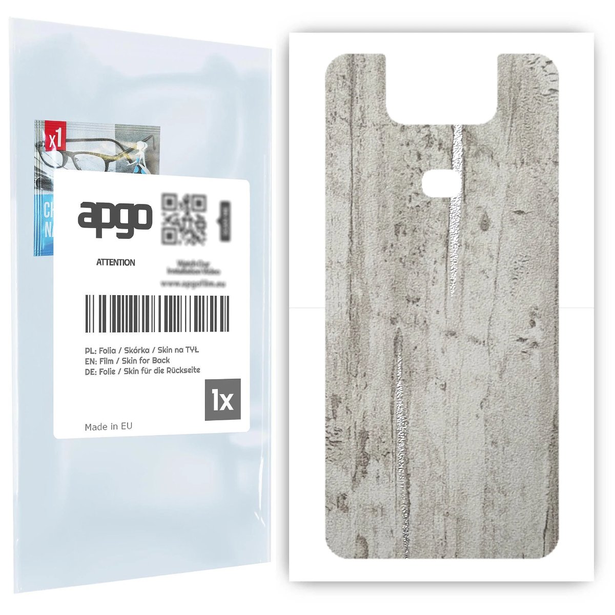 Folia naklejka skórka strukturalna na TYŁ do Asus Zenfone 6 ZS630KL 6Z -  Beton Srebrne Paski - apgo SKINS