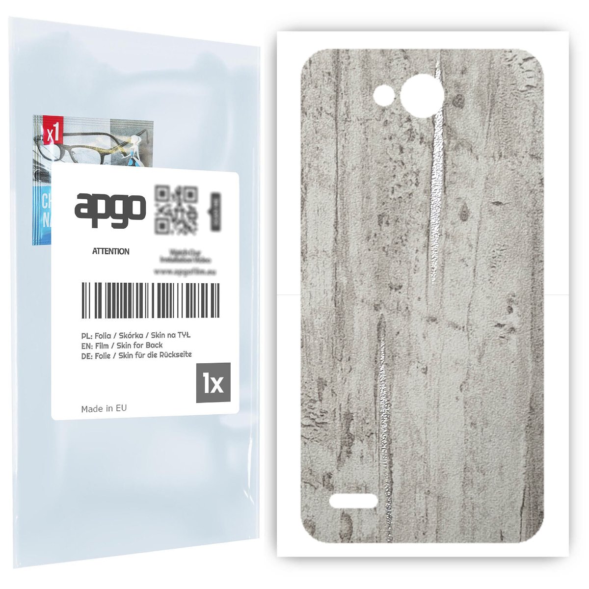 Folia naklejka skórka strukturalna na TYŁ do LG X power2 -  Beton Srebrne Paski - apgo SKINS