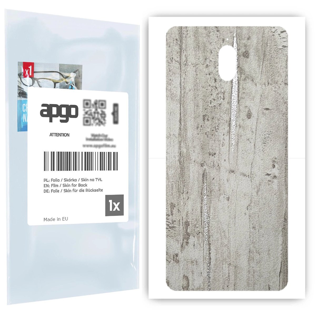 Folia naklejka skórka strukturalna na TYŁ do Nokia 3.1 -  Beton Srebrne Paski - apgo SKINS