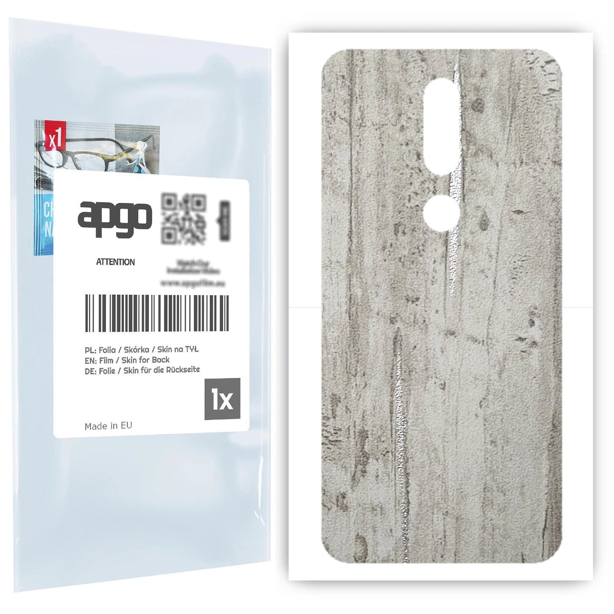 Folia naklejka skórka strukturalna na TYŁ do Nokia 7.1 -  Beton Srebrne Paski - apgo SKINS