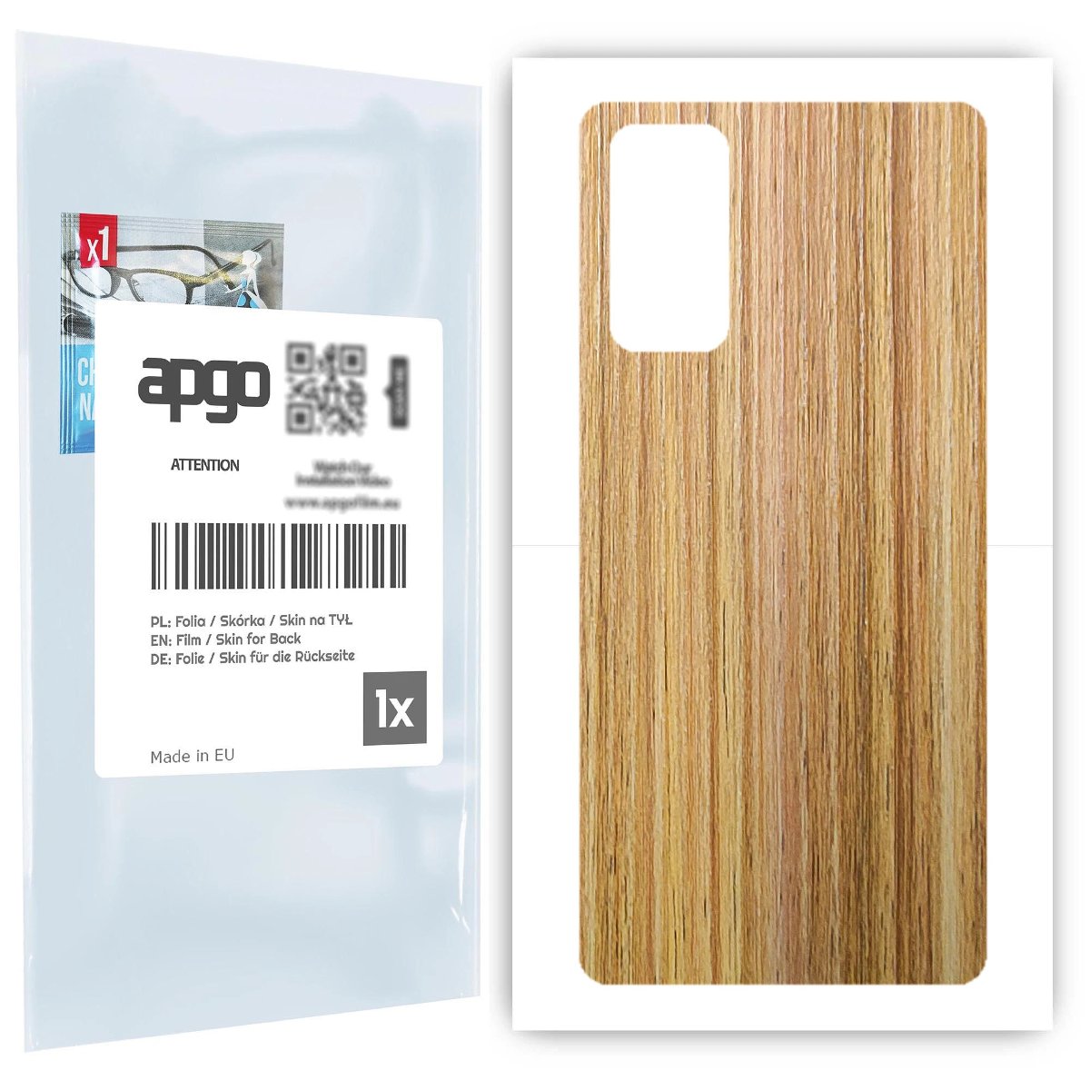 Folia naklejka skórka strukturalna na TYŁ do Samsung Galaxy S20 FE 5G -  Drewno Dąb Miodowy - apgo SKINS