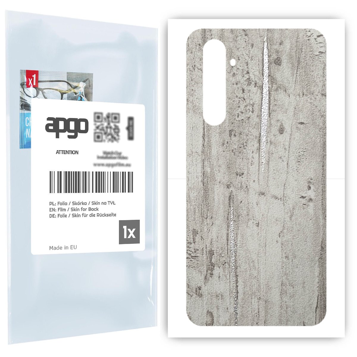 Folia naklejka skórka strukturalna na TYŁ do Realme X50 Pro 5G -  Beton Srebrne Paski - apgo SKINS