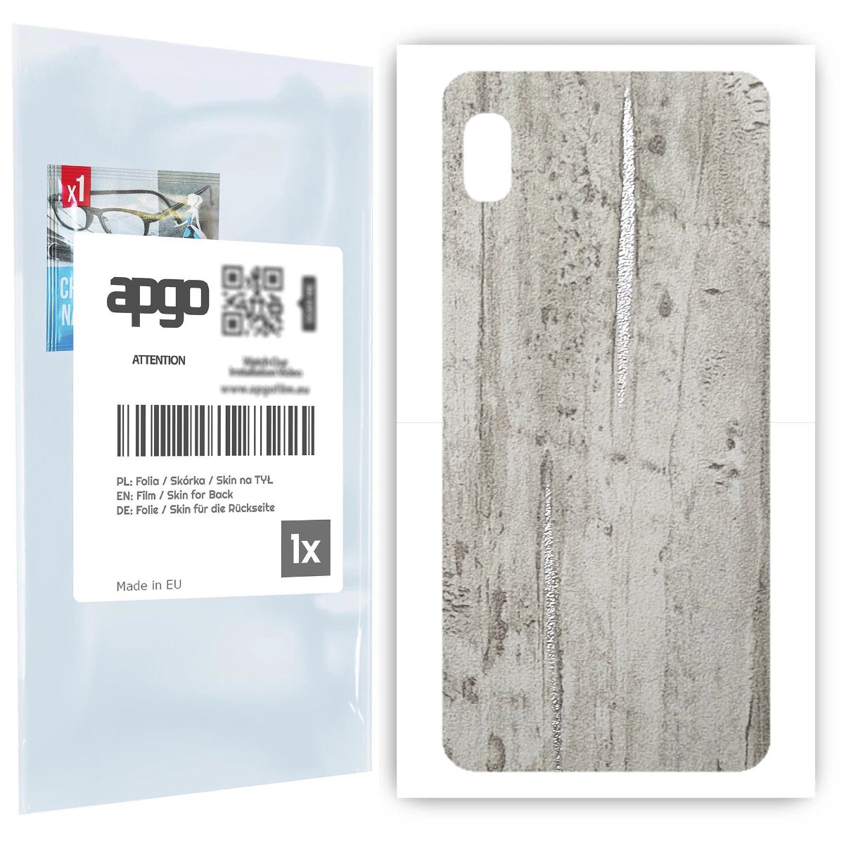 Folia naklejka skórka strukturalna na TYŁ do Samsung Galaxy A10 -  Beton Srebrne Paski - apgo SKINS