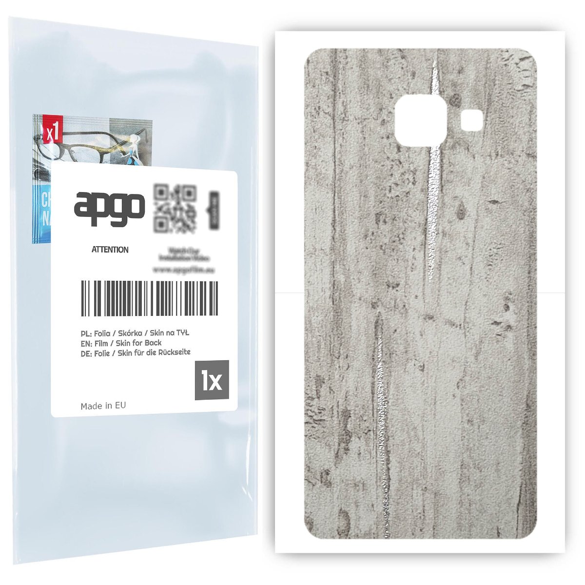 Folia naklejka skórka strukturalna na TYŁ do Samsung Galaxy A3 2016 A310F -  Beton Srebrne Paski - apgo SKINS