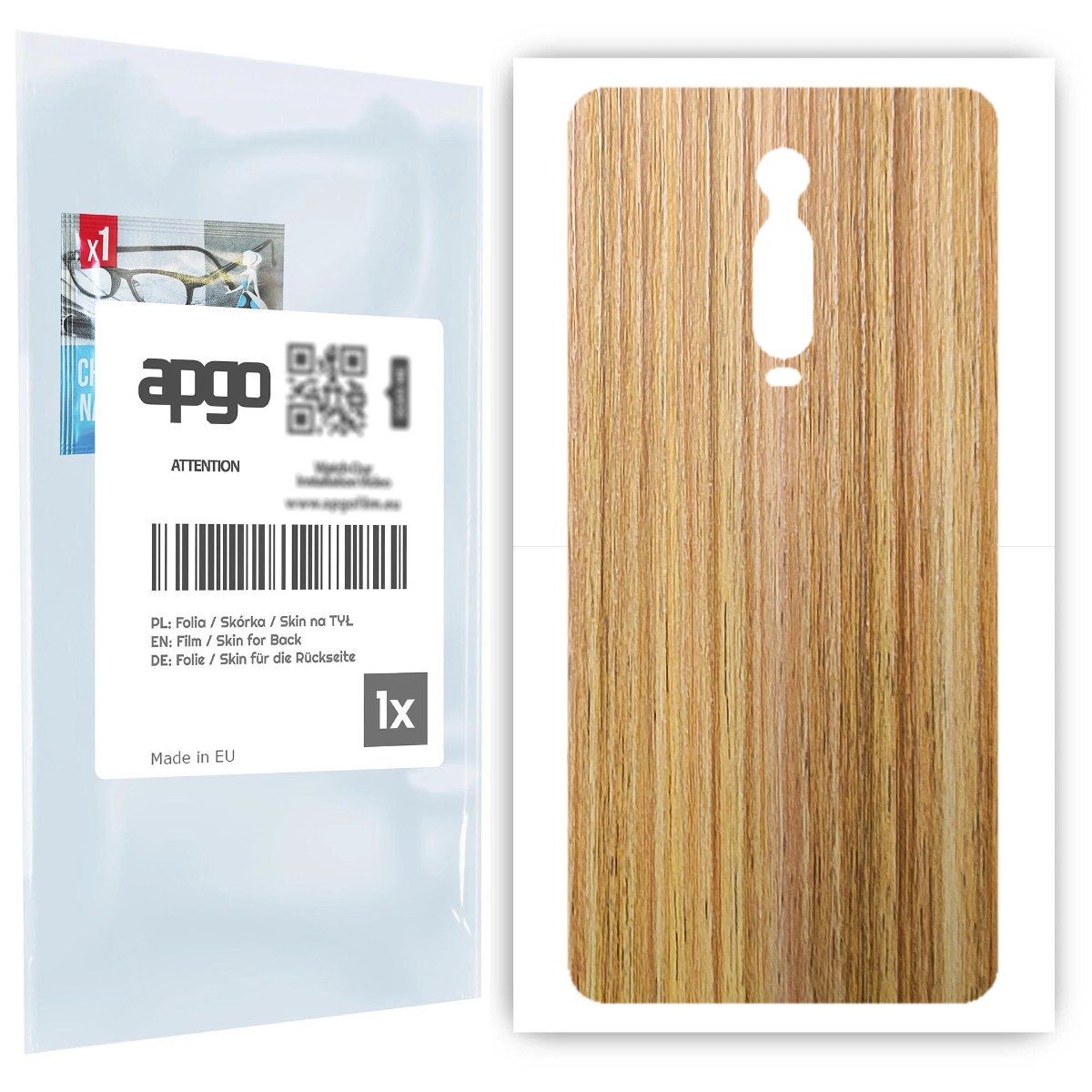 Folia naklejka skórka strukturalna na TYŁ do Xiaomi Mi 9T Pro -  Drewno Dąb Miodowy - apgo SKINS