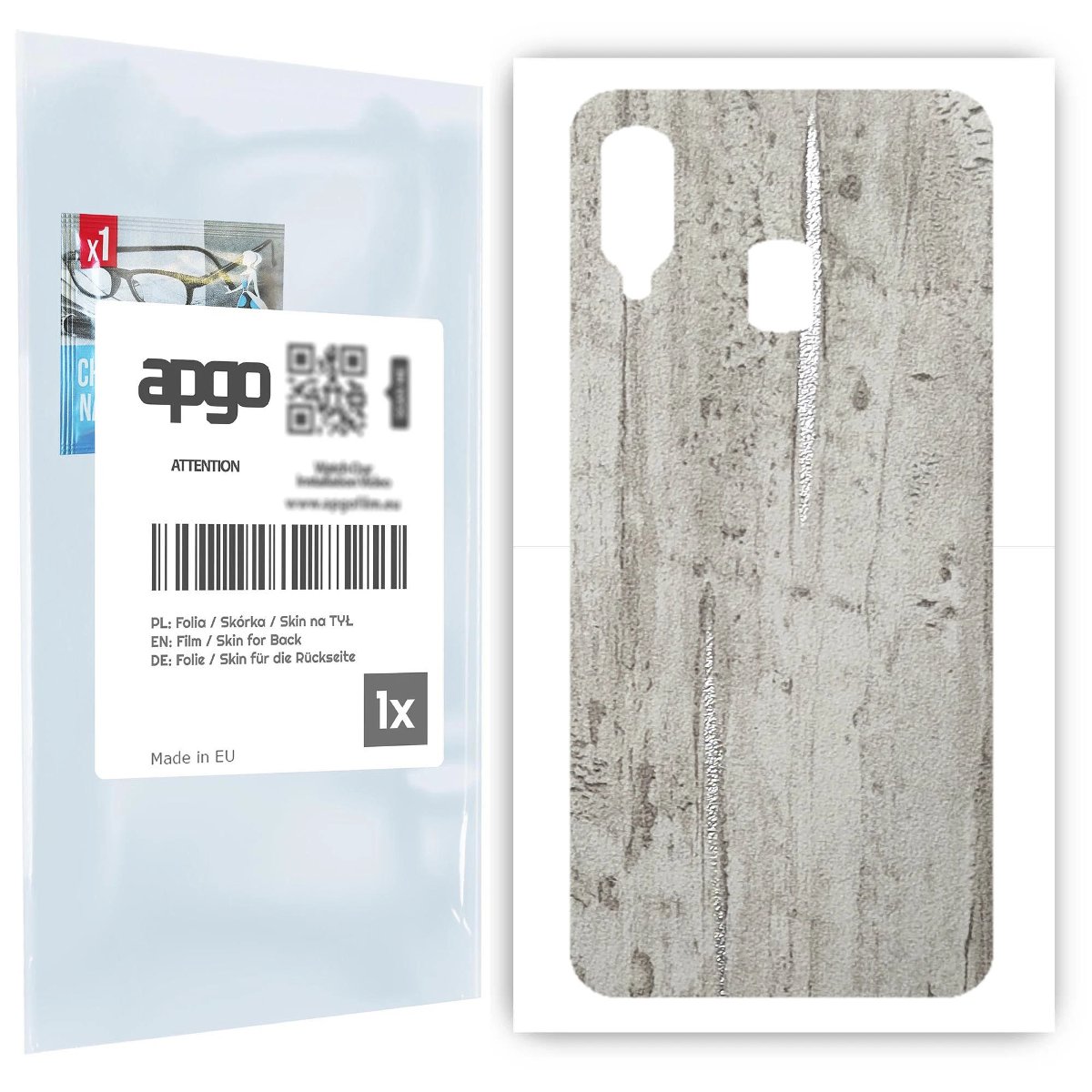 Folia naklejka skórka strukturalna na TYŁ do Samsung Galaxy A40 -  Beton Srebrne Paski - apgo SKINS