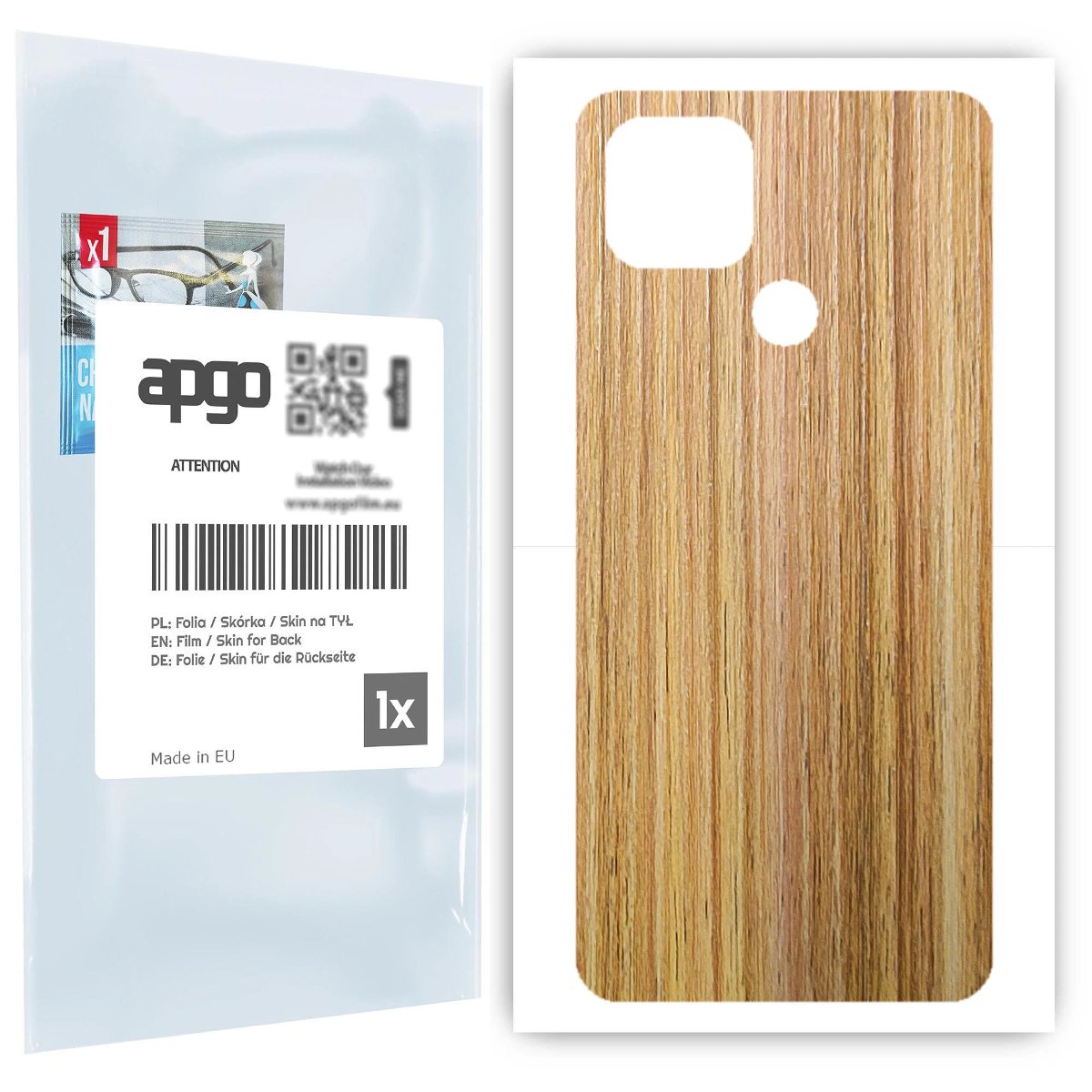 Folia naklejka skórka strukturalna na TYŁ do Oppo A15s -  Drewno Dąb Miodowy - apgo SKINS
