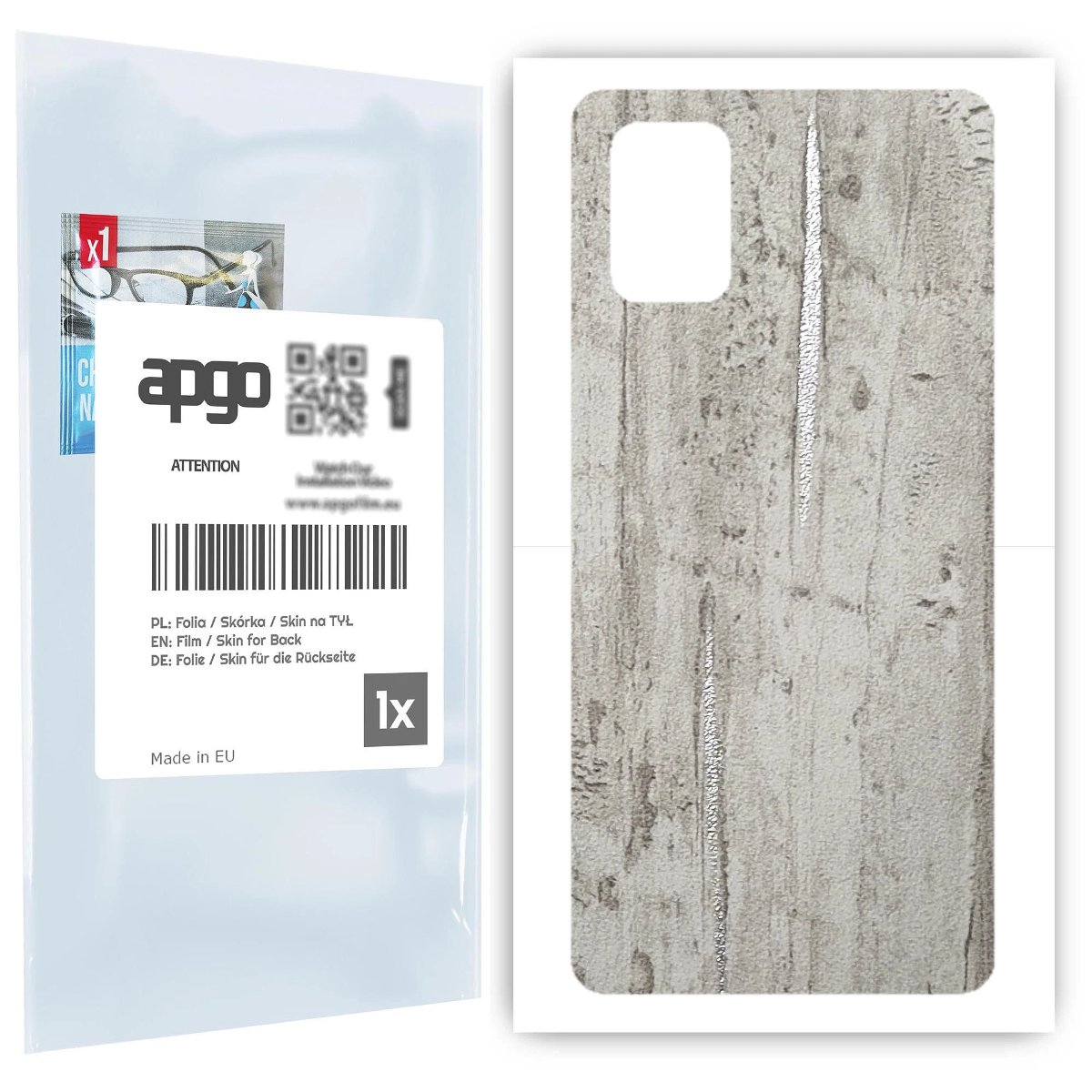 Folia naklejka skórka strukturalna na TYŁ do Samsung Galaxy A71 -  Beton Srebrne Paski - apgo SKINS