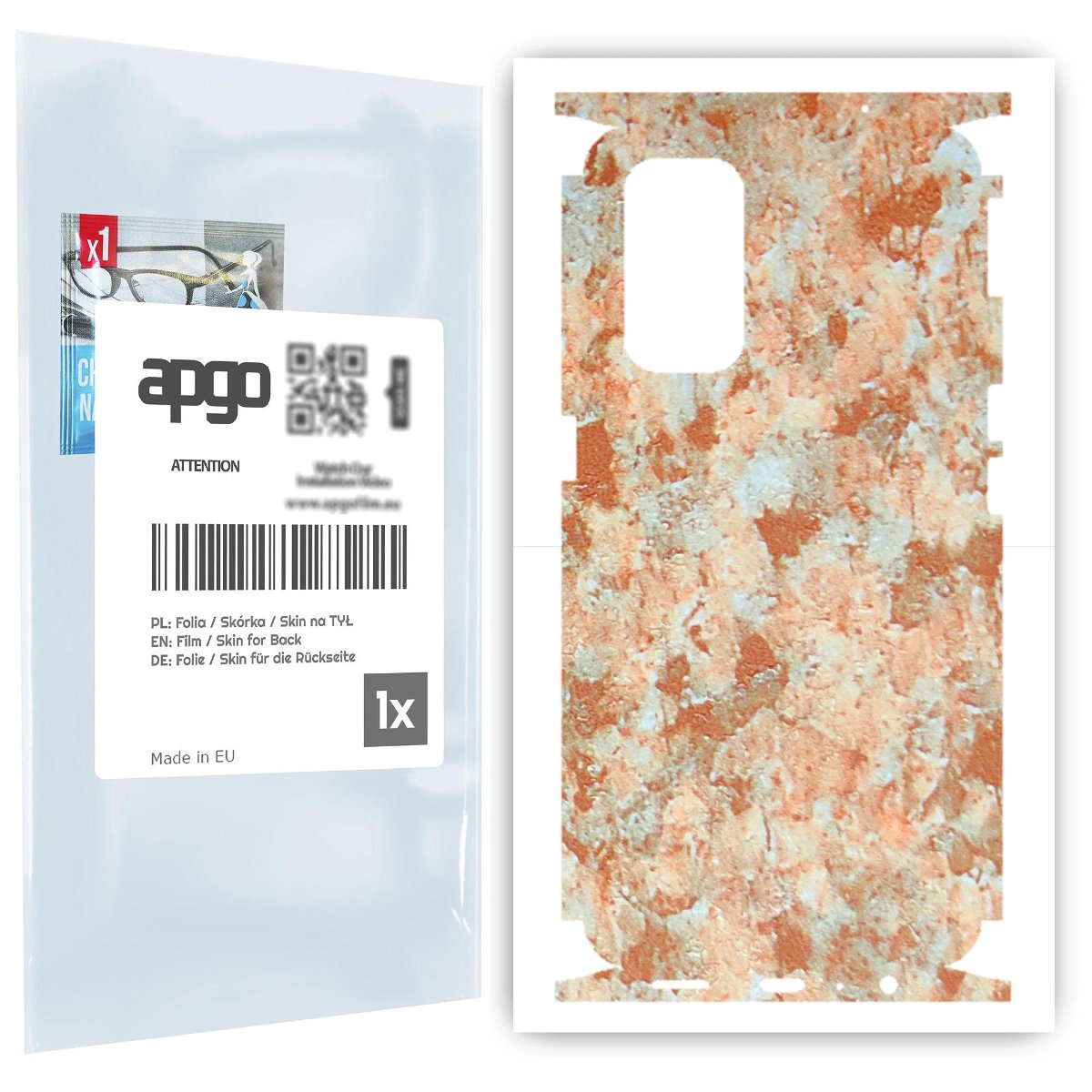 Folia naklejka skórka strukturalna na TYŁ+BOKI do Oppo Reno5 5G -  Kamień Piaskowiec - apgo SKINS