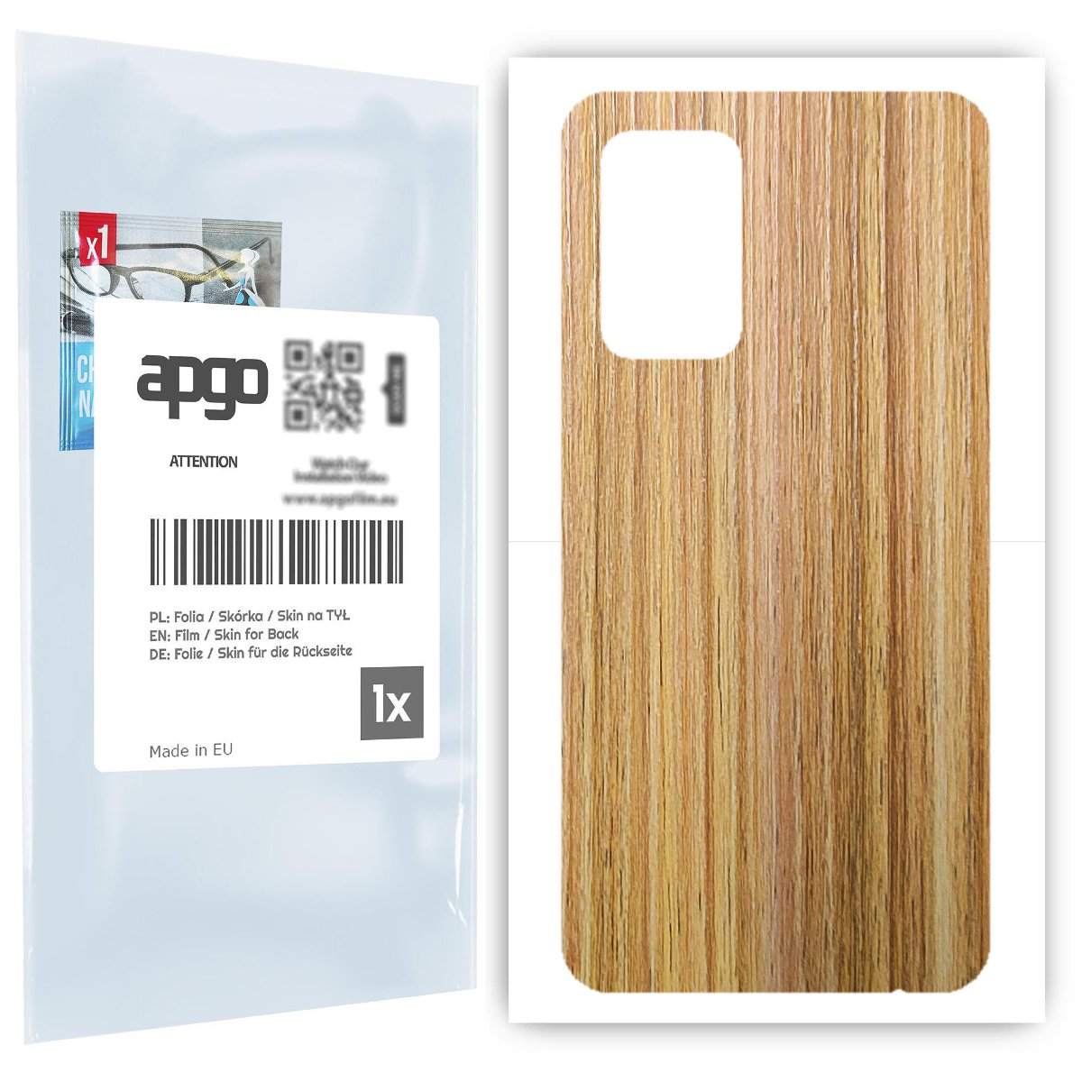 Folia naklejka skórka strukturalna na TYŁ do Samsung Galaxy A52 4G -  Drewno Dąb Miodowy - apgo SKINS