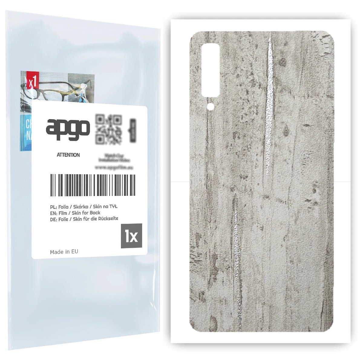 Folia naklejka skórka strukturalna na TYŁ do Samsung Galaxy A7 (2018) -  Beton Srebrne Paski - apgo SKINS