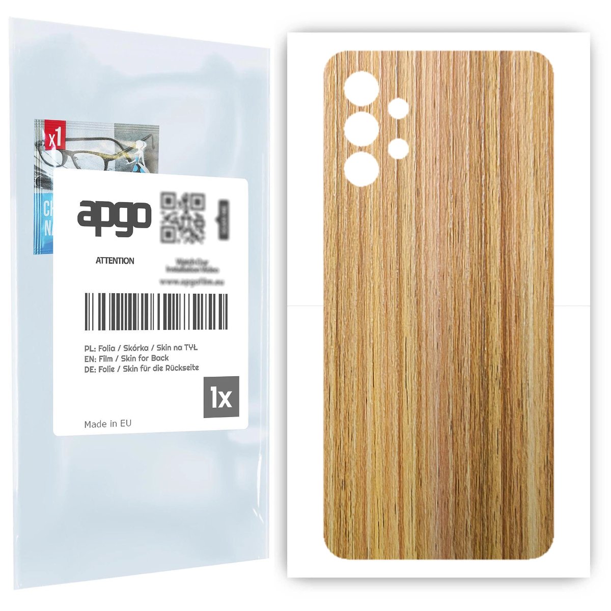 Folia naklejka skórka strukturalna na TYŁ do Samsung Galaxy A32 5G -  Drewno Dąb Miodowy - apgo SKINS