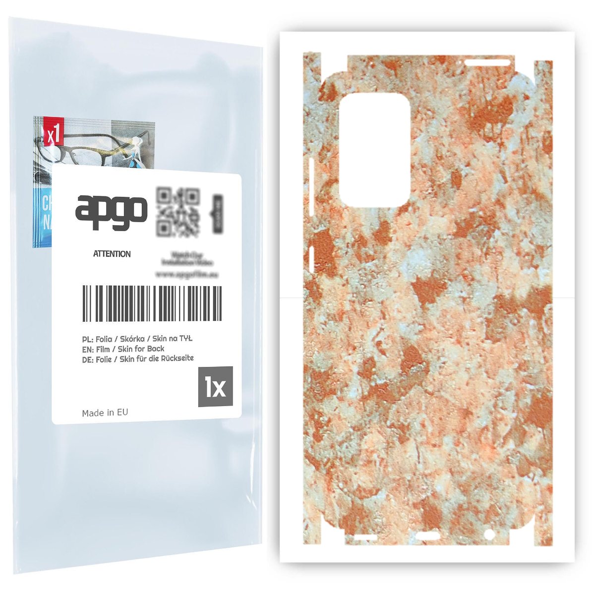 Folia naklejka skórka strukturalna na TYŁ+BOKI do Samsung Galaxy A52 4G -  Kamień Piaskowiec - apgo SKINS