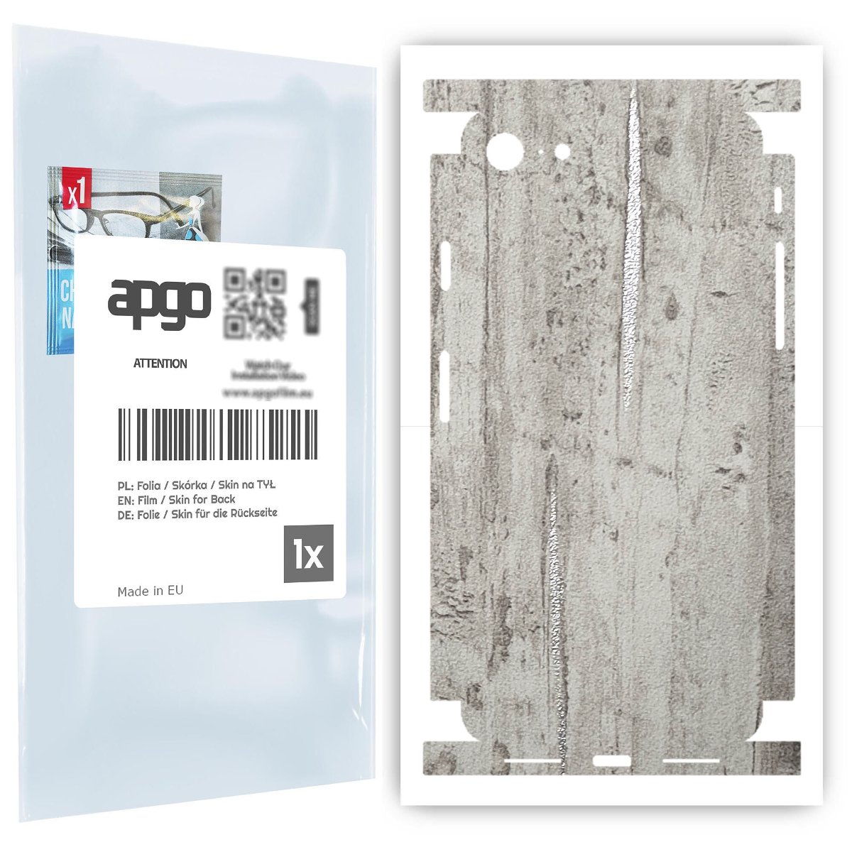 Folia naklejka skórka strukturalna na TYŁ+BOKI do Apple iPhone 8 -  Beton Srebrne Paski - apgo SKINS