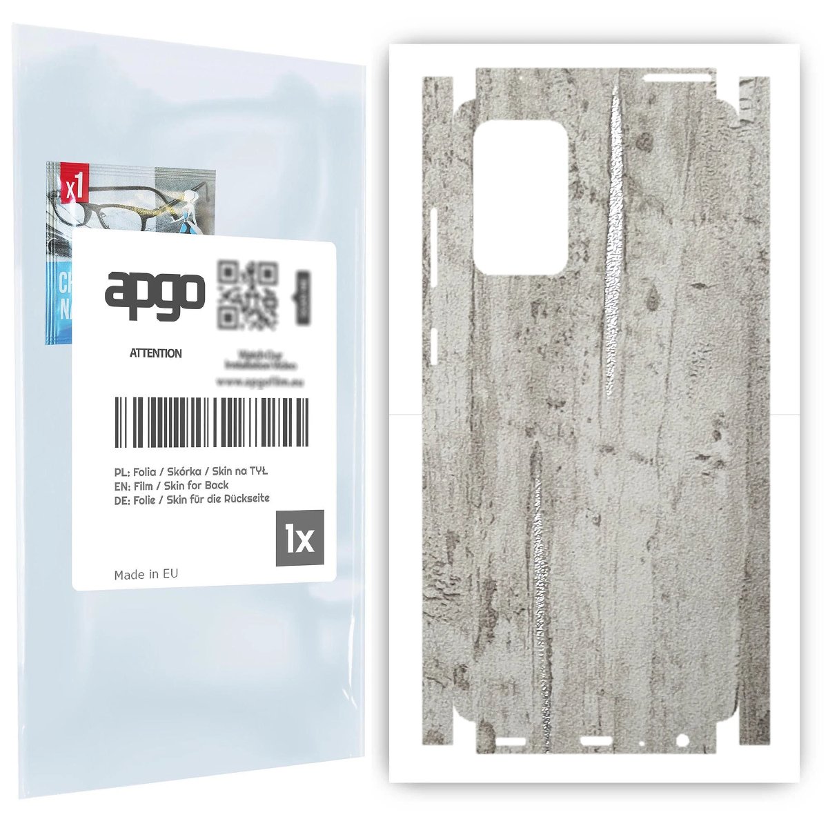 Folia naklejka skórka strukturalna na TYŁ+BOKI do Samsung Galaxy A72 -  Beton Srebrne Paski - apgo SKINS