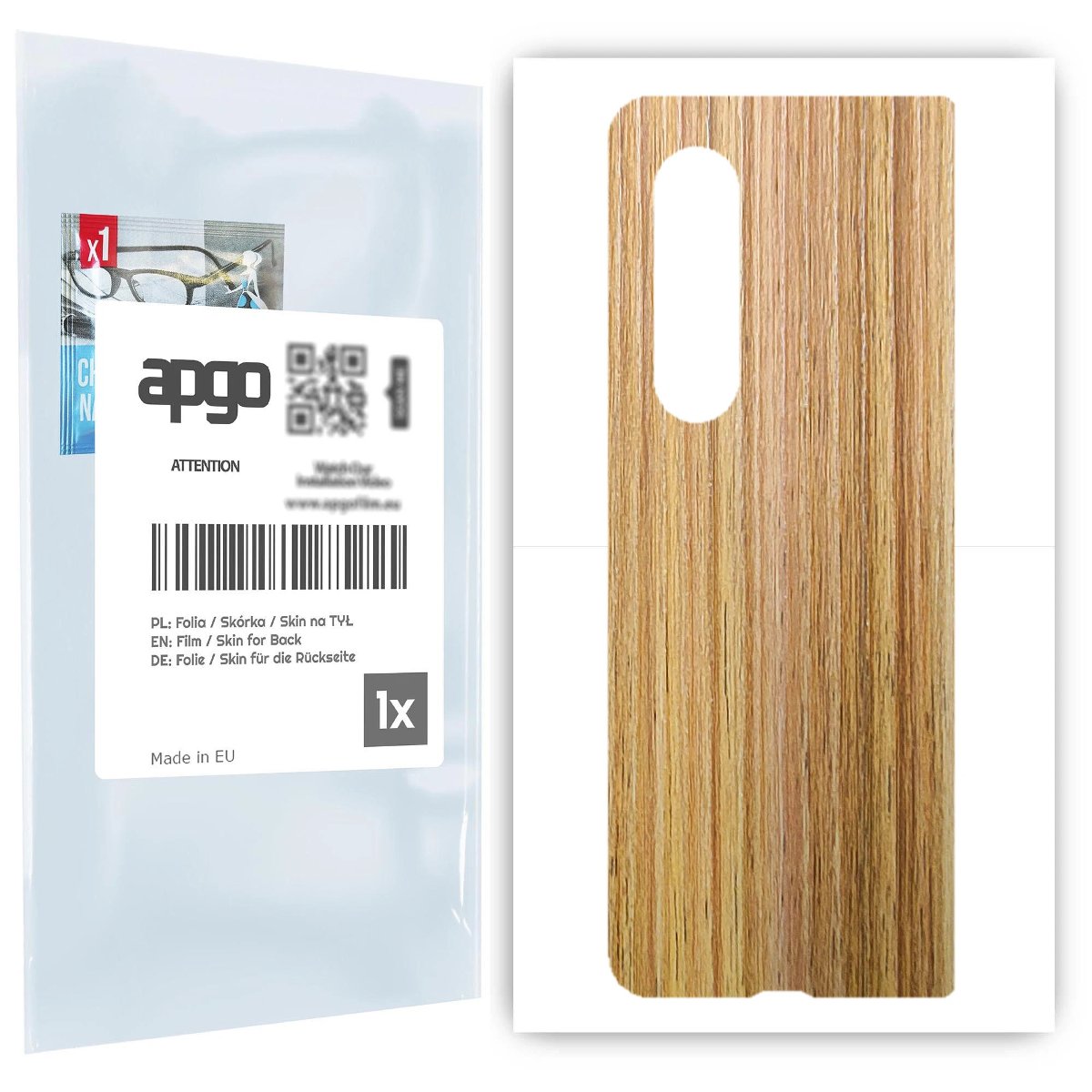 Folia naklejka skórka strukturalna na TYŁ do Samsung Galaxy Z Fold 3 -  Drewno Dąb Miodowy - apgo SKINS
