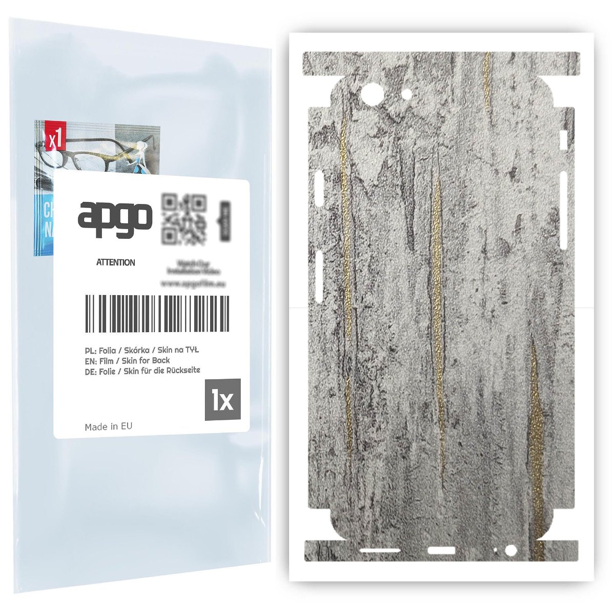 top Folia naklejka skórka strukturalna na TYŁ+BOKI do Apple iPhone 6s -  Beton Złote Paski - apgo SKINS