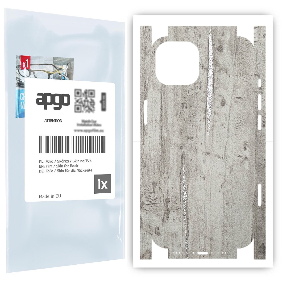 Folia naklejka skórka strukturalna na TYŁ+BOKI do Apple iPhone 13 -  Beton Srebrne Paski - apgo SKINS