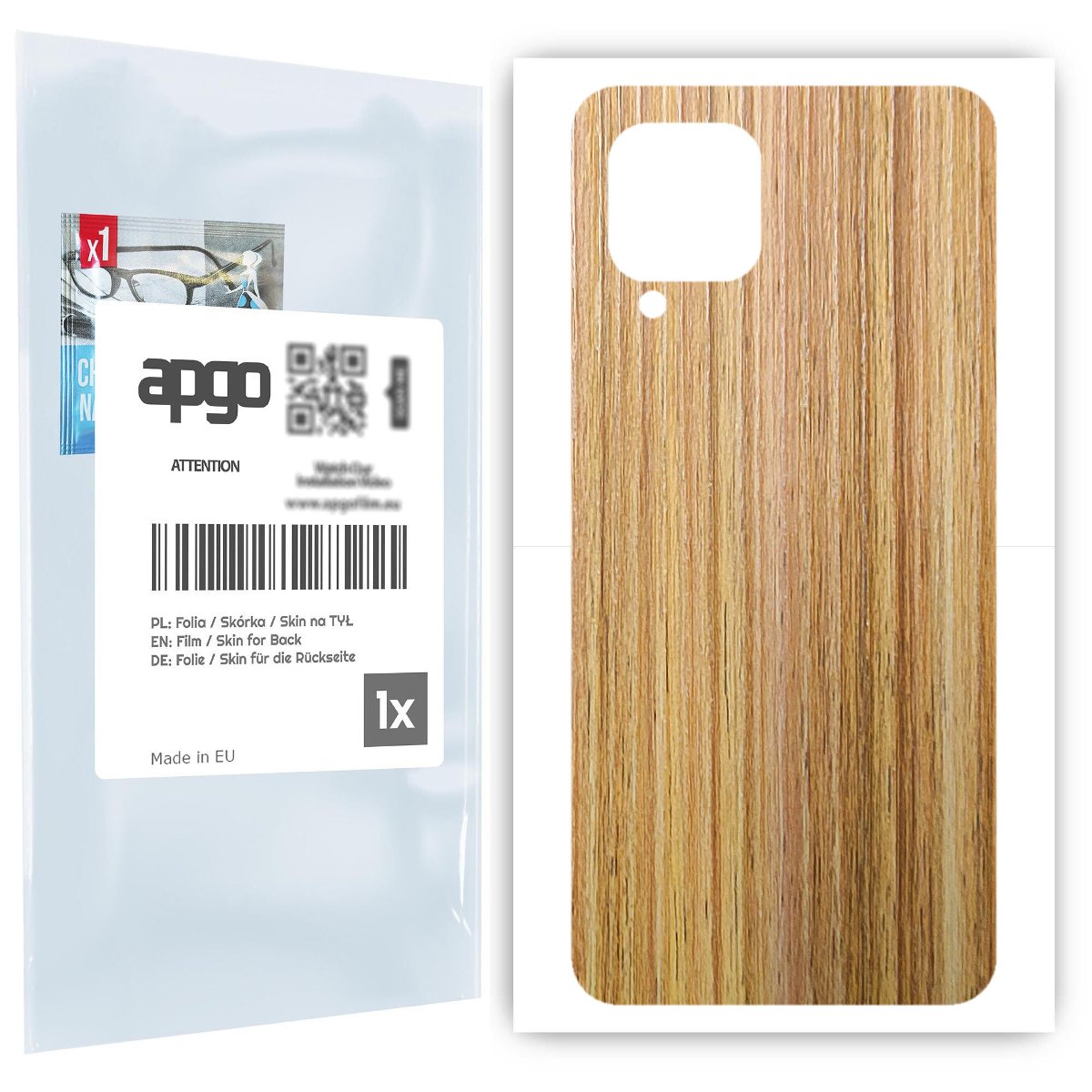 Folia naklejka skórka strukturalna na TYŁ do Samsung Galaxy M22 -  Drewno Dąb Miodowy - apgo SKINS