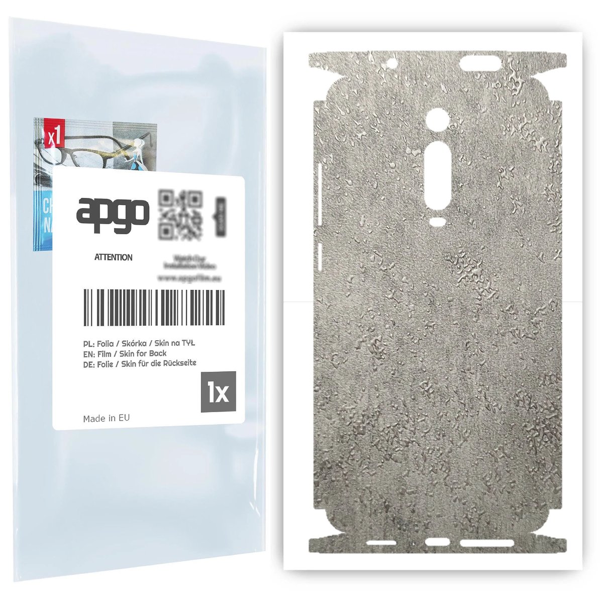 Folia naklejka skórka strukturalna na TYŁ+BOKI do Xiaomi Mi 9T -  Beton - apgo SKINS