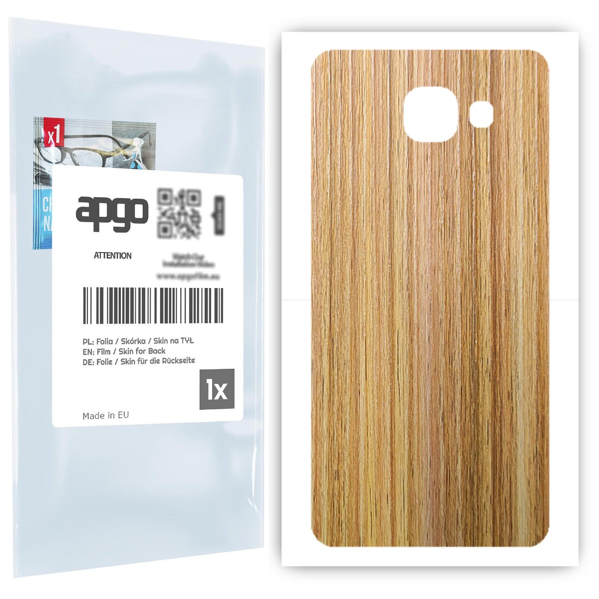 Folia naklejka skórka strukturalna na TYŁ do Samsung Galaxy A5 (2016) -  Drewno Dąb Miodowy - apgo SKINS
