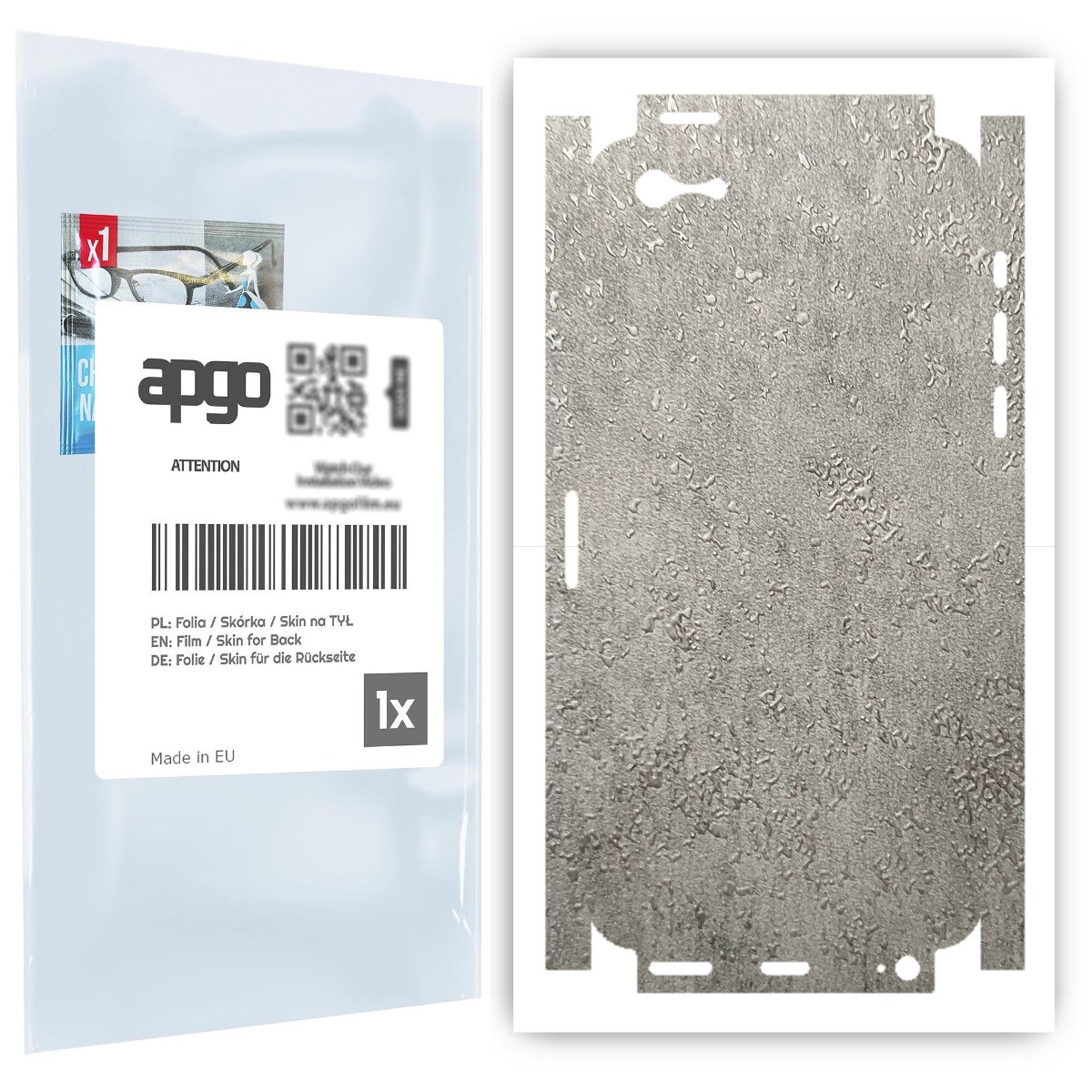 Folia naklejka skórka strukturalna na TYŁ+BOKI do Apple iPhone 5 -  Beton - apgo SKINS