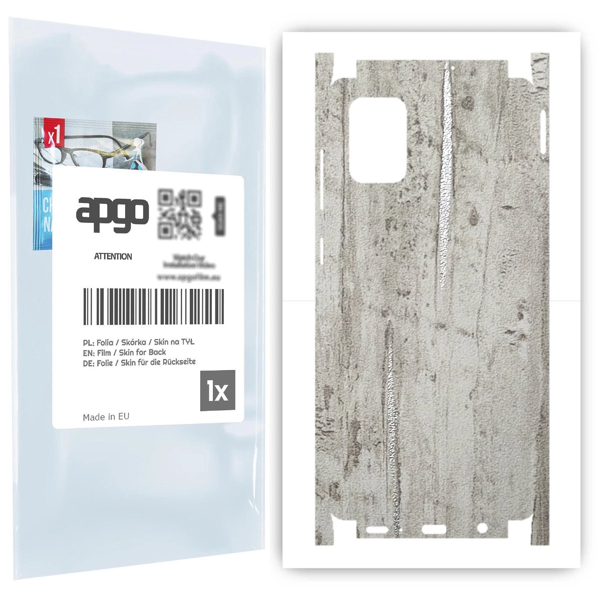 Folia naklejka skórka strukturalna na TYŁ+BOKI do Samsung Galaxy A71 -  Beton Srebrne Paski - apgo SKINS