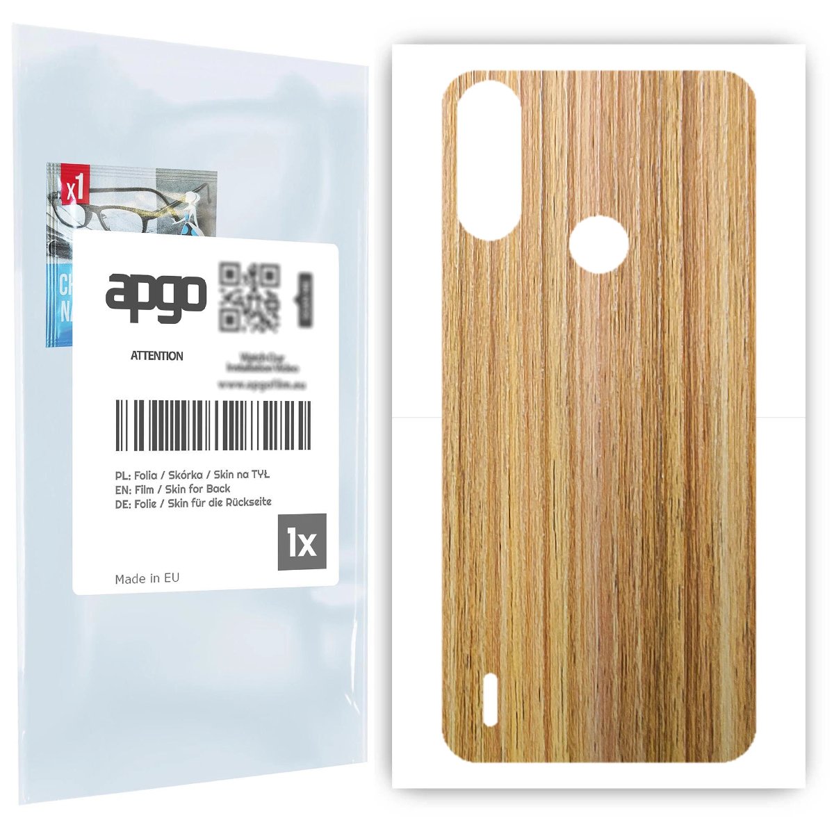 Folia naklejka skórka strukturalna na TYŁ do Motorola Moto E7 Power -  Drewno Dąb Miodowy - apgo SKINS