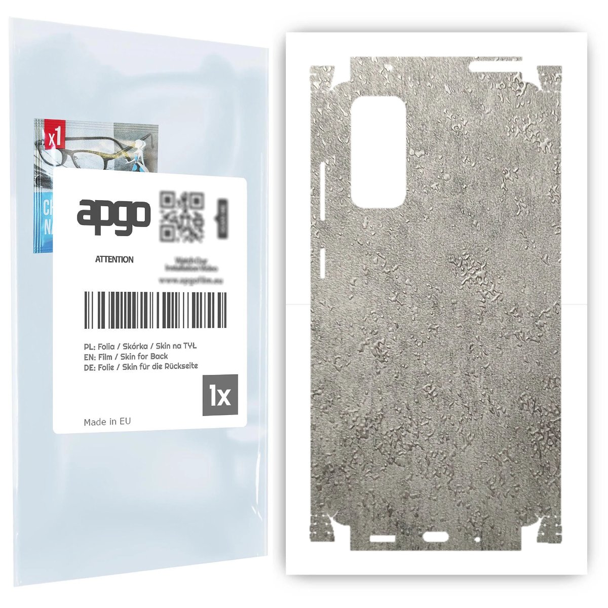 Folia naklejka skórka strukturalna na TYŁ+BOKI do Samsung Galaxy S20 FE -  Beton - apgo SKINS