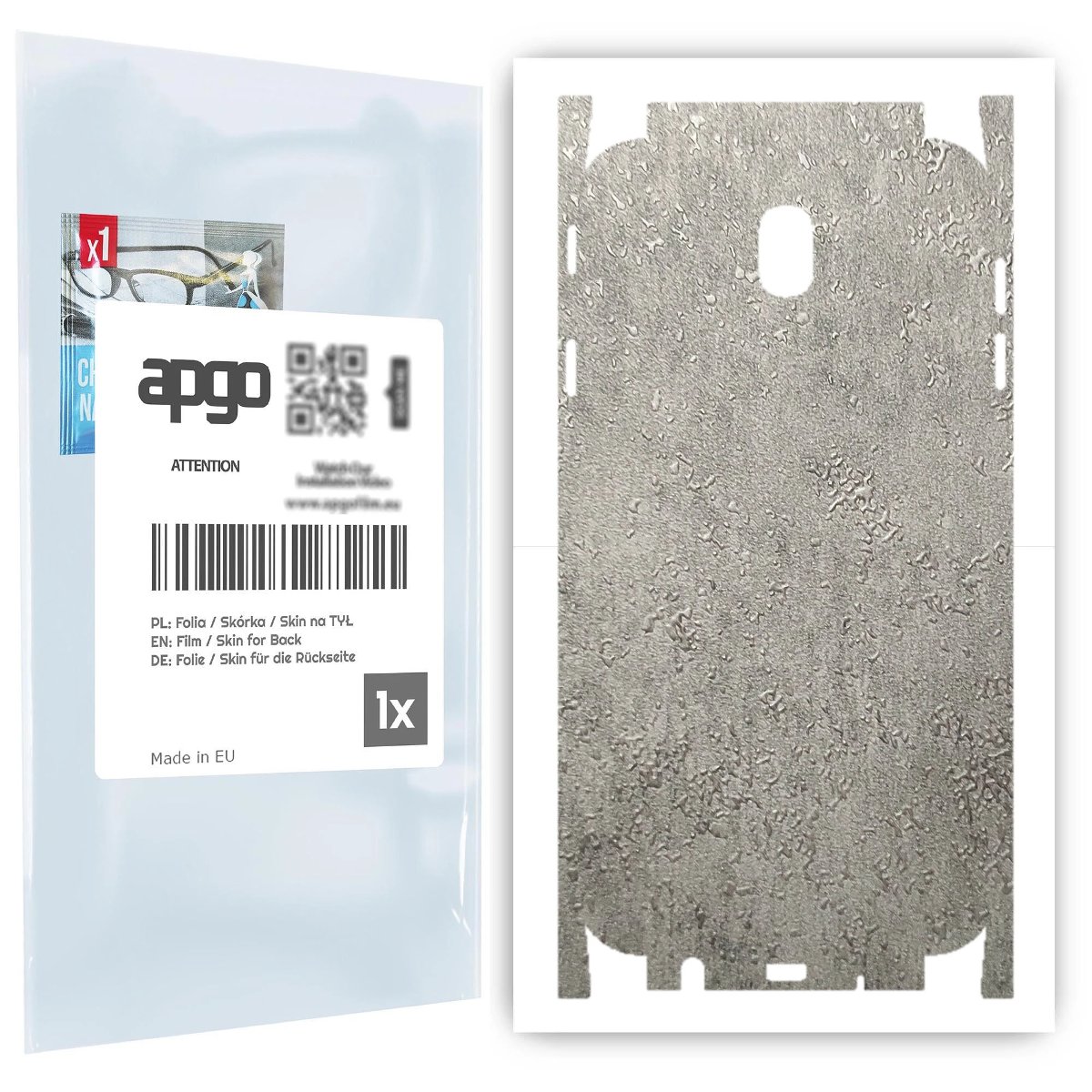 Folia naklejka skórka strukturalna na TYŁ+BOKI do Samsung Galaxy J7 (2017) -  Beton - apgo SKINS