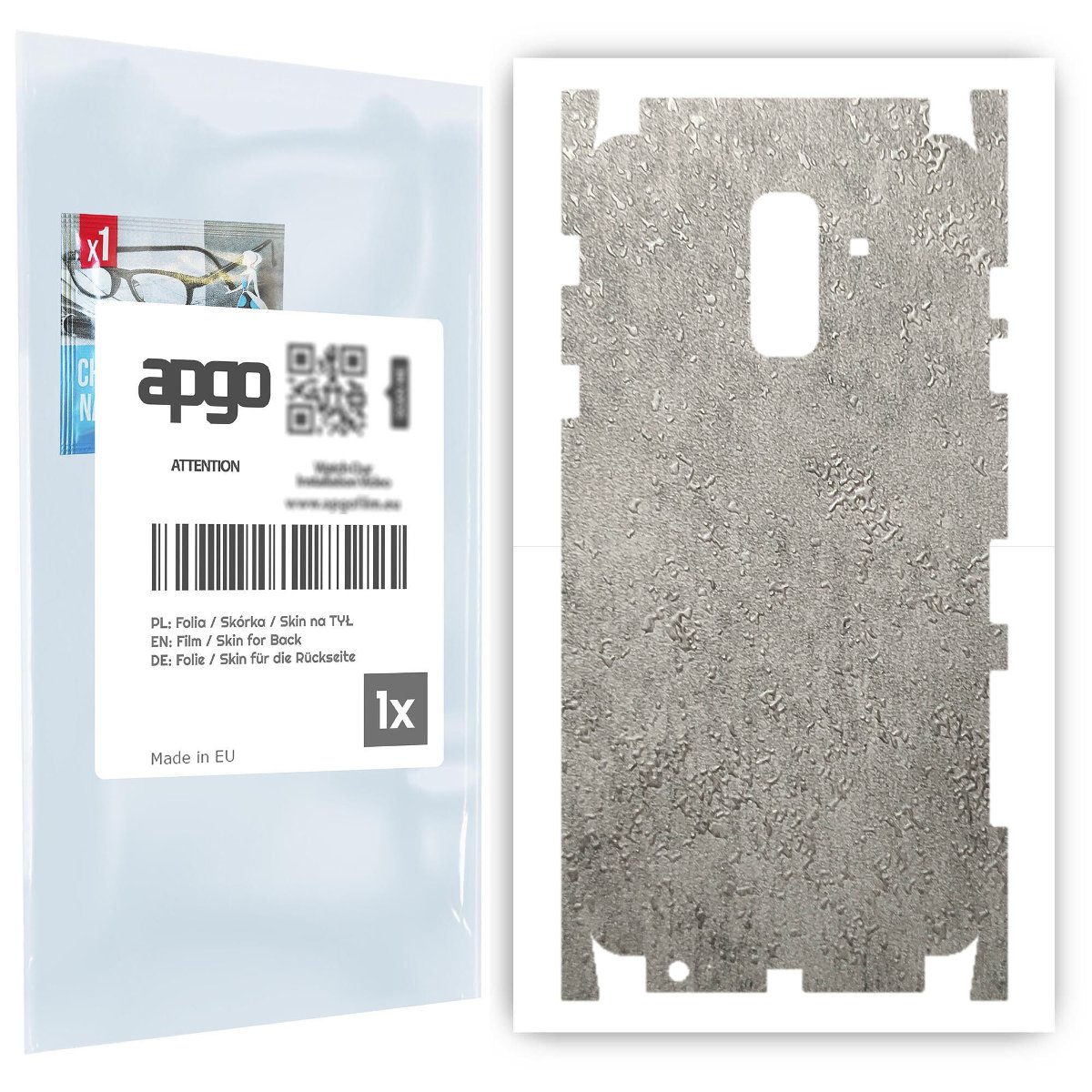 Folia naklejka skórka strukturalna na TYŁ+BOKI do Samsung Galaxy A6+ (2018) -  Beton - apgo SKINS