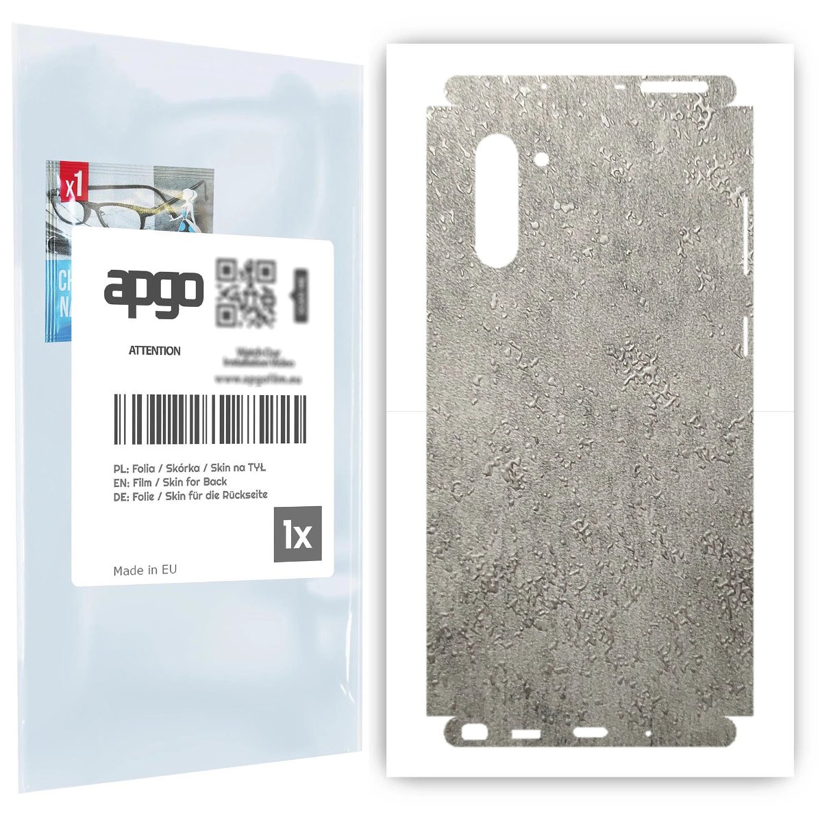 Folia naklejka skórka strukturalna na TYŁ+BOKI do Samsung Galaxy Note 10 -  Beton - apgo SKINS