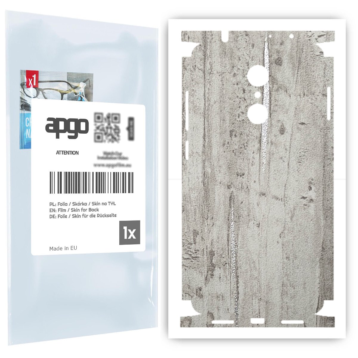 Folia naklejka skórka strukturalna na TYŁ+BOKI do Xiaomi Redmi 5 -  Beton Srebrne Paski - apgo SKINS