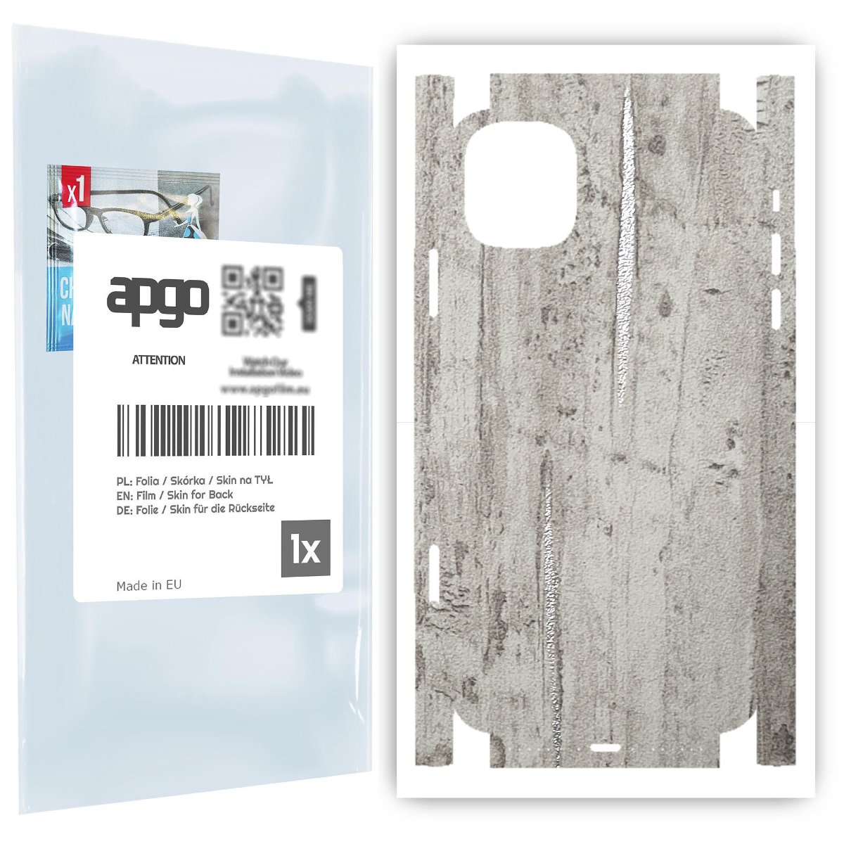 Folia naklejka skórka strukturalna na TYŁ+BOKI do Apple iPhone 11 -  Beton Srebrne Paski - apgo SKINS