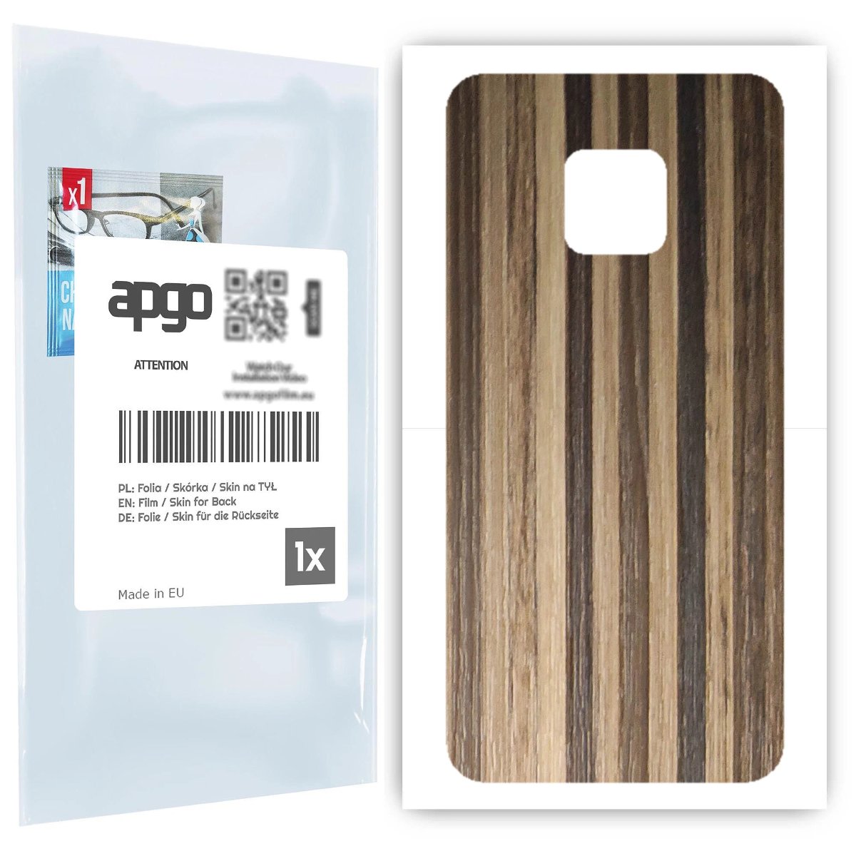 Folia naklejka skórka strukturalna na TYŁ do Huawei Mate 20 Pro -  Drewno Paski Mix - apgo SKINS