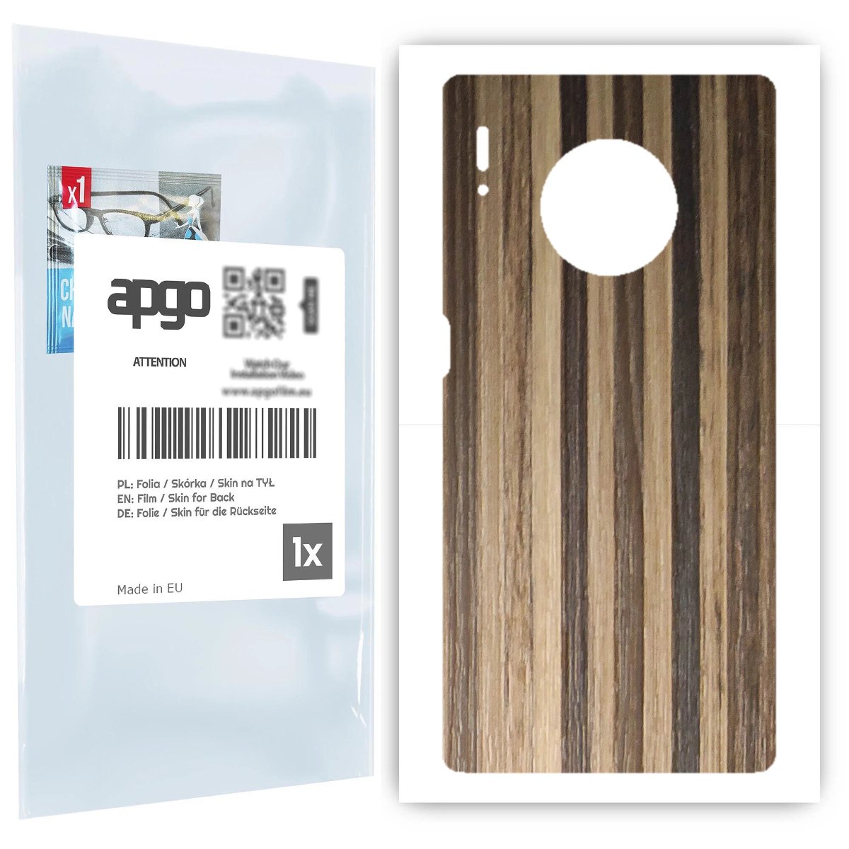 Folia naklejka skórka strukturalna na TYŁ do Huawei Mate 30 Pro -  Drewno Paski Mix - apgo SKINS