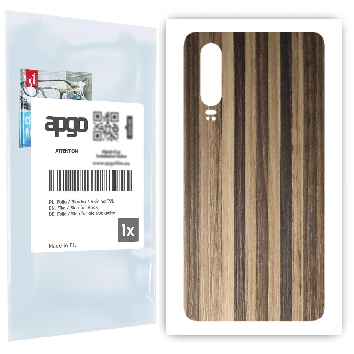 Folia naklejka skórka strukturalna na TYŁ do Huawei P30 -  Drewno Paski Mix - apgo SKINS