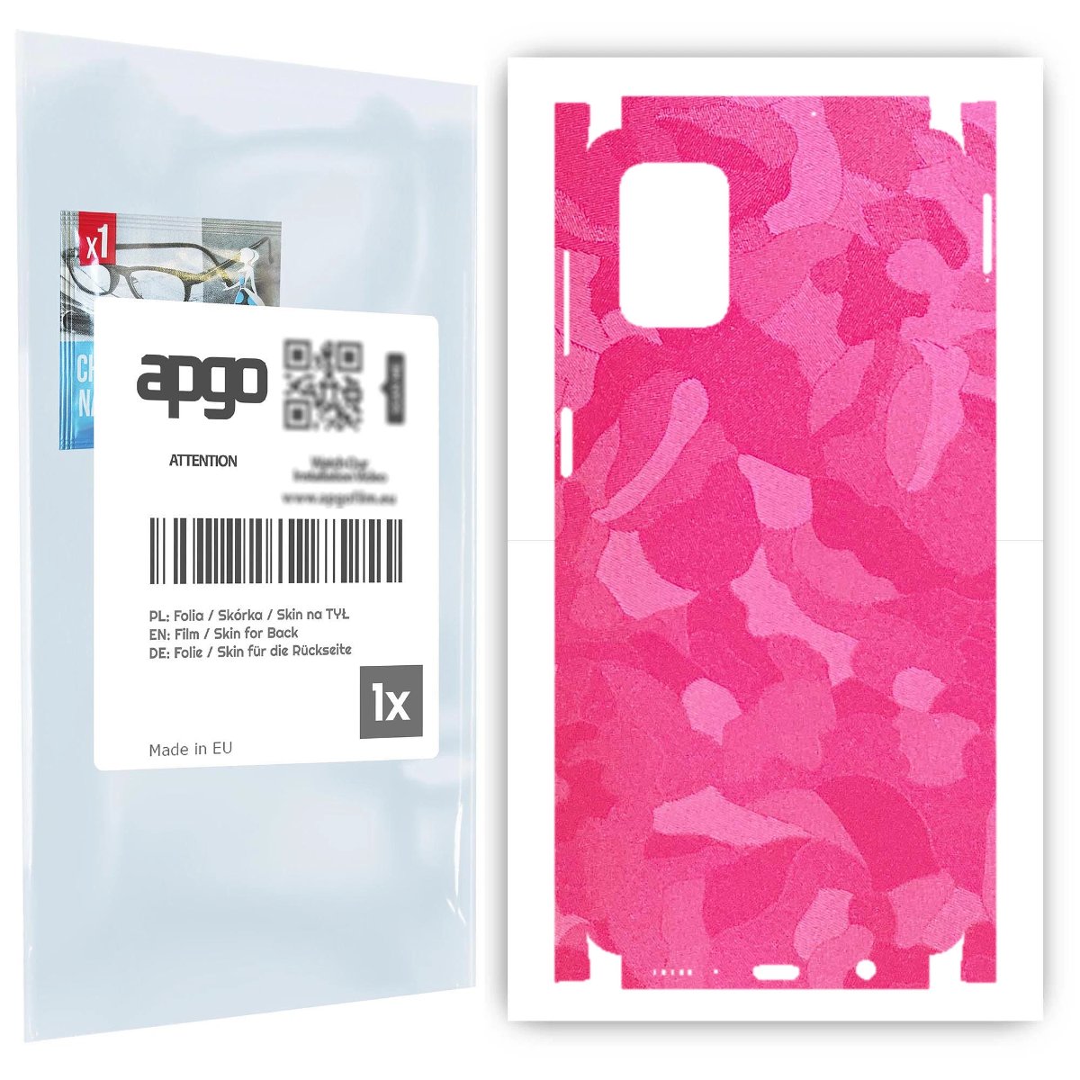 Folia naklejka skórka strukturalna na TYŁ+BOKI do Samsung Galaxy M51 -  Moro | Camo Różowy - apgo SKINS