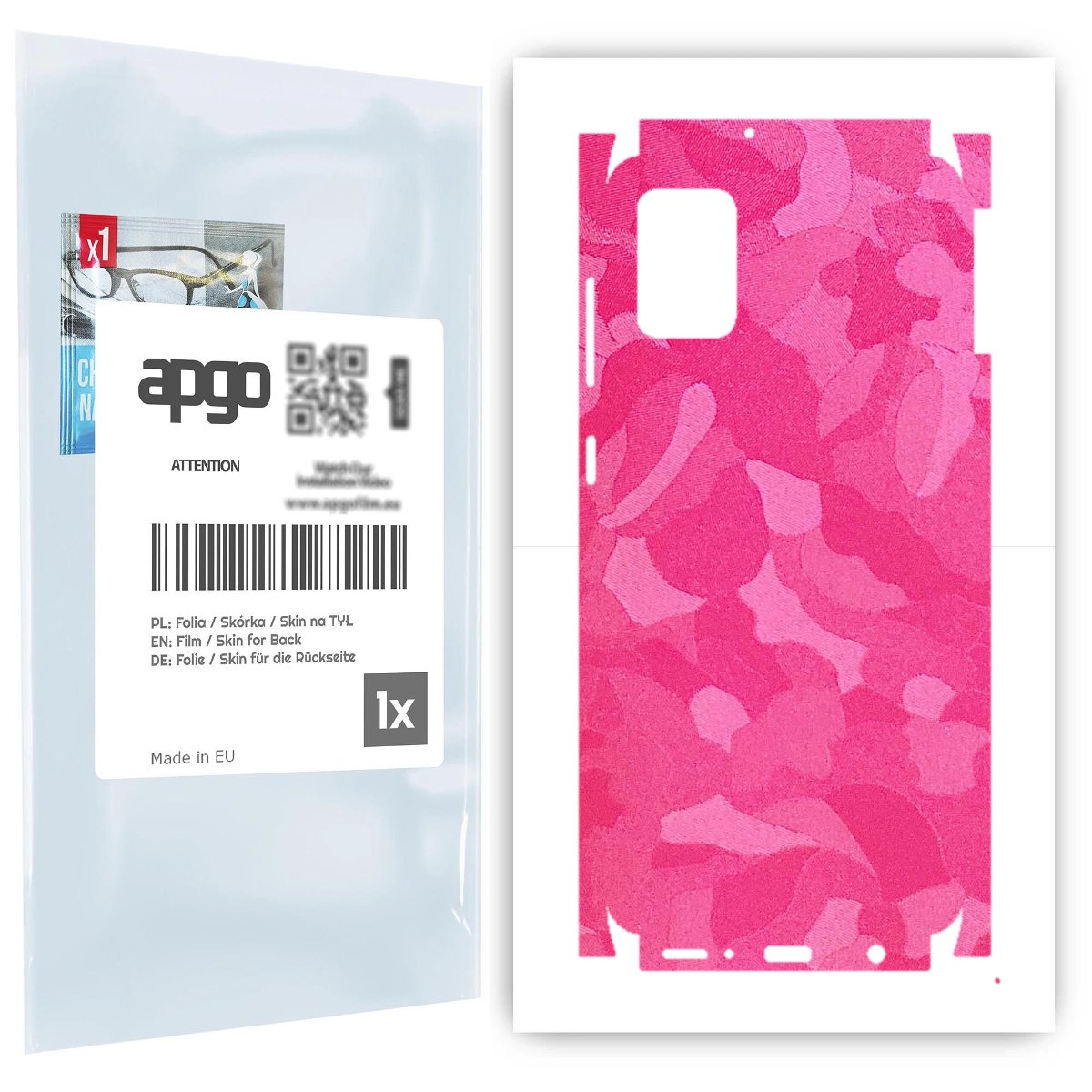 Folia naklejka skórka strukturalna na TYŁ+BOKI do Samsung Galaxy A31 -  Moro | Camo Różowy - apgo SKINS