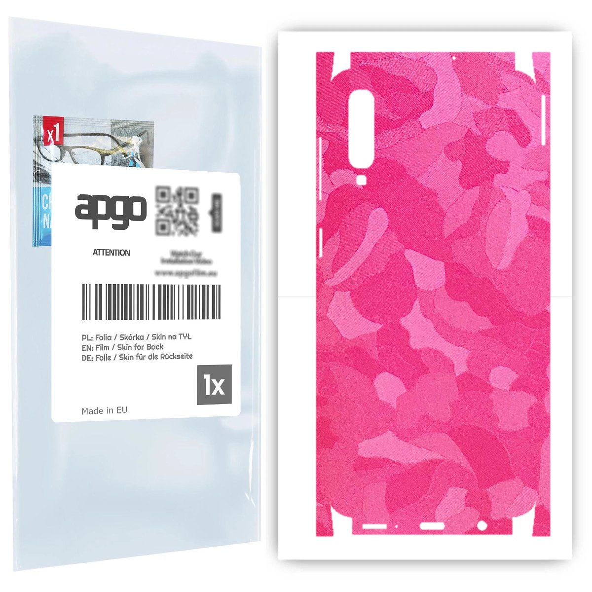 Folia naklejka skórka strukturalna na TYŁ+BOKI do Samsung Galaxy A50 -  Moro | Camo Różowy - apgo SKINS