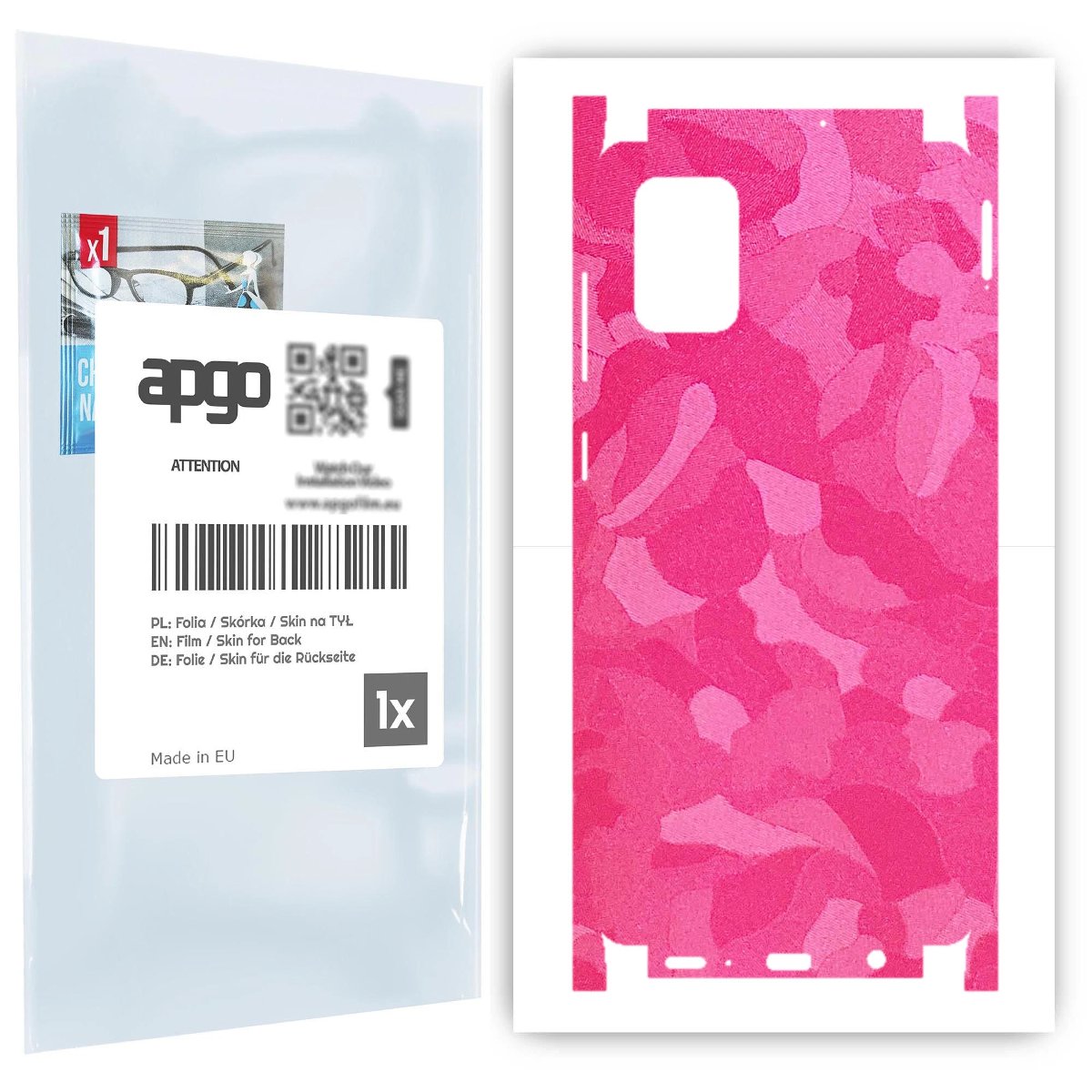 Folia naklejka skórka strukturalna na TYŁ+BOKI do Samsung Galaxy A71 -  Moro | Camo Różowy - apgo SKINS