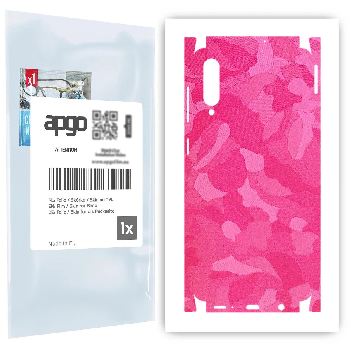 Folia naklejka skórka strukturalna na TYŁ+BOKI do Samsung Galaxy A50s -  Moro | Camo Różowy - apgo SKINS